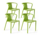 Lot De 4 Chaises En Plastique Vert