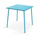 Palavas - Table De Jardin Carrée En Métal Bleu