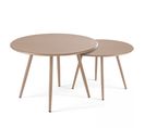 Palavas - Lot De 2 Tables Basses De Jardin En Acier Taupe