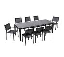 Ensemble Table De Jardin Extensible Et 8 Assises En Aluminium Gris