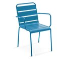 Palavas - Fauteuil De Jardin En Métal Bleu Pacific