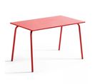 Palavas - Table De Jardin En Acier Rouge