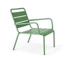 Palavas - Fauteuil De Jardin Bas Relax Acier Vert Cactus