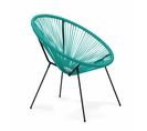 Fauteuil En Résine Tressée Turquoise