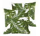 Lot De 2 Coussins Carrés Polyester Jungle 45x45x8 Cm