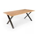 Table En Chêne Rectangulaire Avec Piètement Croisé Noir - 160 x 95