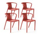 Lot De 4 Chaises Plastique Rouge