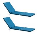 Lot 2 Coussins Bain De Soleil Polyester Bleu 186 X 53 X 5 Cm