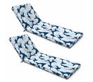 Lot De 2 Coussins Bain De Soleil Polyester Bleu 186 X 60 X 5 Cm