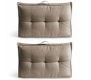 Lot 2 Coussins Palette Dossier Polyester Taupe 60x40x12 Cm