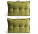 Lot 2 Coussins Palette Dossier Polyester Vert 60x40x12 Cm