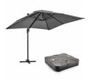 Parasol Déporté 2x3 M Et Dalle à Lester Sur Roues Aluminium Gris