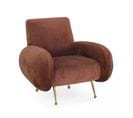 Fauteuil En Velours Vintage Terracotta