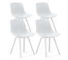 Lot De 4 Chaises D'extérieur Blanc