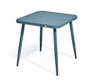 Table De Jardin Carrée En Aluminium Bleu Canard