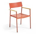 Fauteuil De Jardin En Aluminium Et Bois Terracotta