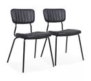 Lot De 2 Chaises En Textile Enduit Noir