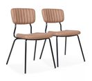 Lot De 2 Chaises En Textile Enduit Marron Clair