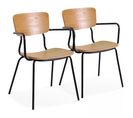 Lot De 2 Chaises Avec Accoudoirs En Bois