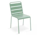 Palavas - Chaise De Jardin En Métal Vert Sauge