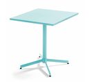 Palavas - Table De Jardin Carrée Bistro Inclinable En Acier Turquoise 70cm