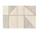 Tapis Rectangulaire Motif Linéaire à Poils Courts Beige 120 X 170 Cm