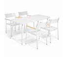 Ensemble Table De Jardin Et 4 Fauteuils En Aluminium Blanc