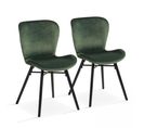 Lot De 2 Chaises En Velours Vert Foncé