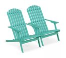 Lot De 2 Fauteuils Pliant En Bois D'eucalyptus Turquoise