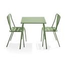 Palavas - Ensemble Table De Jardin Carrée Et 2 Chaises Bistrot Vert Cactus