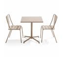 Palavas - Ensemble Table Inclinable De Jardin Et 2 Chaises Taupe