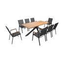 Table De Jardin En Acacia Et Aluminium Avec 8 Fauteuils