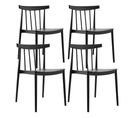 Lot De 4 Chaises De Terrasse Noires En Plastique