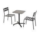 Table De Terrasse Inclinable 60 X 60 Cm Et 2 Chaises Noir