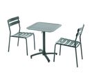 Ensemble Table Inclinable De Terrasse 70 X 70 Cm Et 2 Chaises Vert