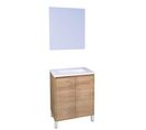 Meuble Salle De Bain Belis - à Poser - Miroir Suspendu - 60cm - Finition Bois