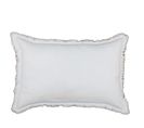 Coussin Rectangulaire à Franges - 40x60 Cm - Blanc