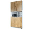 Armoire De Bureau Blanc Mat Et Aspect Chêne (lxhxp) : 82 X 184 X 37