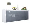 Buffet Gris Et  Blanc Haute Brillance (hxlxp) : 72 X 200 X 35