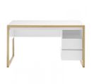 Bureau Design Felix 2 Tiroirs Blanc Structure Mélaminé Chêne