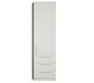 Armoire De Rangement 1 Porte 3 Tiroirs Blanc Mat Largeur 50 Cm Profondeur 42 Cm