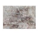 Tapis Vintage Rayé Gris En Coton Plat Samani