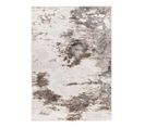 Tapis Effet 3d Vintage Rayé Poils Ras Kimi Gris 160x230