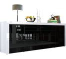 Buffet Noir Et  Blanc Haute Brillance Hxlxp) : 72 X 200 X 35