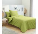 Housse De Couette 140 X 200 Unie Anis 100% Coton / 57 Fils/cm²