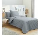 Housse De Couette 140 X 200 Unie Gris Clair 100% Coton / 57 Fils/cm²