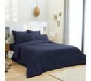 Housse De Couette 240 X 220 Unie Marine 100% Coton / 57 Fils/cm²