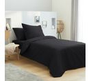 Housse De Couette 140 X 200 Unie Noire 100% Coton / 57 Fils/cm²