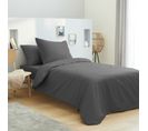 Housse De Couette 140 X 200 Unie Anthracite 100% Coton / 57 Fils/cm²