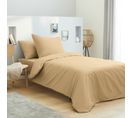 Housse De Couette 140 X 200 Unie Taupe 100% Coton / 57 Fils/cm²